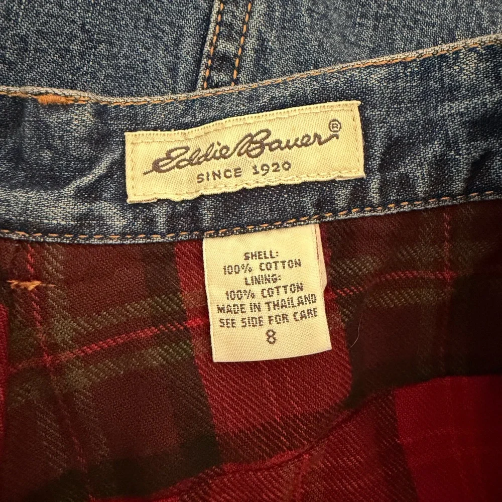 Eddie Bauer denim fleece lined skirt size 8 vintage western country‎ modest